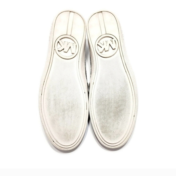 Michael Kors Glitter Slip On Sneakers Silver Metallic Size 6 MK - Picture 6 of 13